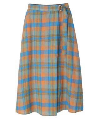 AMERICAN HOLIC ラップ風チェックスカート Orange