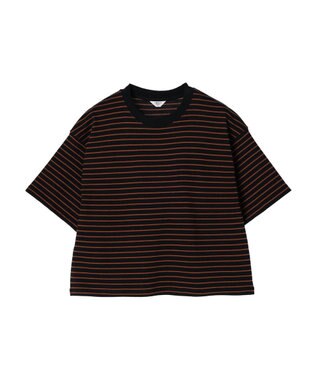 AMERICAN HOLIC ボーダーショートカットプルオーバー Off White