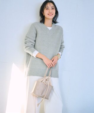 23区 スエード コンビ ドロスト バッグ ベージュ系