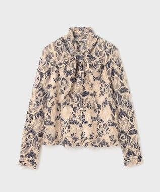 GRACE CONTINENTAL ボウタイ付レースブラウス キナリ