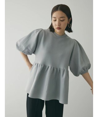 Green Parks armonia. ウエストギャザー袖ボリュームニット Gray
