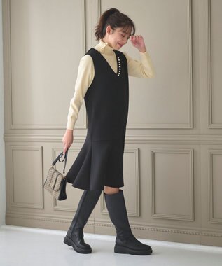 Feroux 【古畑星夏さん着用】フリルネックタートル ニット アイボリー系