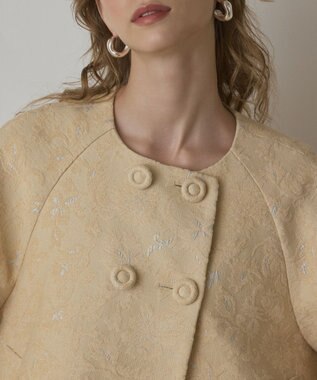 GRACE CONTINENTAL サラサジャガードケープジャケット ベージュ