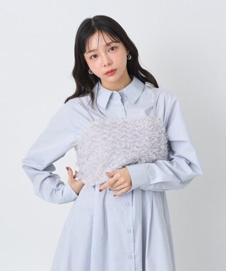 earth music&ecology フリンジミックスチュールビスチェ Light Gray