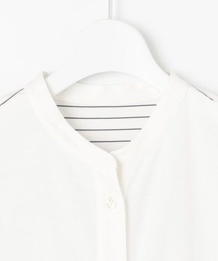 自由区 【洗える】ストレッチシャーティング ブザムシャツ アイボリー系1