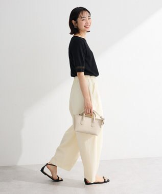 Green Parks 袖シアーニットプルオーバー Black