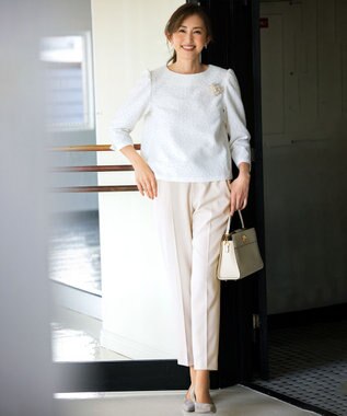 組曲 スクエアショルダー バッグ アイボリー系