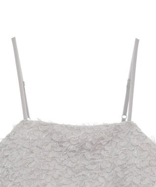 earth music&ecology フリンジミックスチュールビスチェ Light Gray