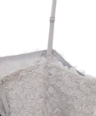 earth music&ecology フリンジミックスチュールビスチェ Light Gray