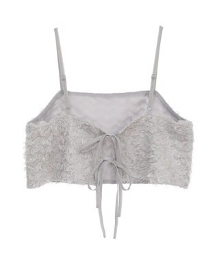 earth music&ecology フリンジミックスチュールビスチェ Light Gray