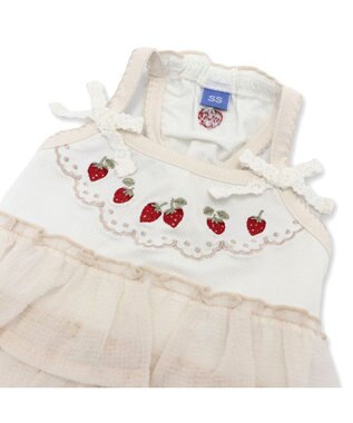 PET PARADISE ペットパラダイス エコメッシュ キャミソール 《苺刺繍》 小型犬 ホワイト×ピンク