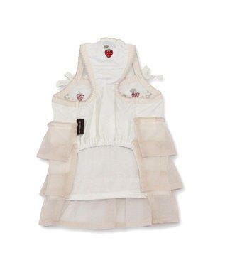 PET PARADISE ペットパラダイス エコメッシュ キャミソール 《苺刺繍》 小型犬 ホワイト×ピンク