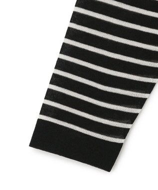 UNFILO シアーフォルムニット ボーダー ブラック×ベージュ