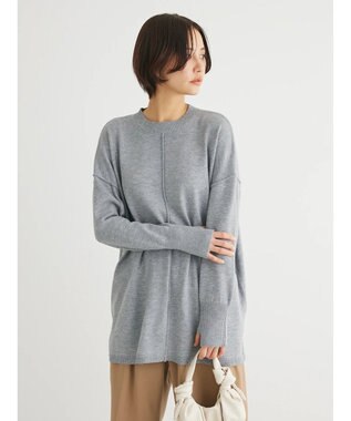 Green Parks もちやわ　ニットチュニック Gray Mixture