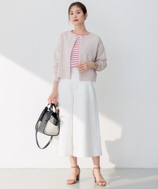 組曲 S 【パールボタン付き】ダンボールジャージー カーディガン ローズ系