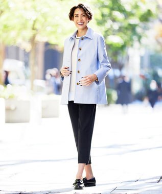 J.PRESS LADIES 【洗える】 レーヨンストレッチフルニードル ニット アイボリー系