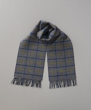 AURORA 【 LANVIN COLLECTION（ランバン コレクション） 】カシミヤ100％リバーシブルチェックマフラー(WASH) ダークネイビー