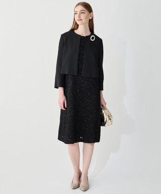 23区 【APPLAUDIR】シュエットジャカード ドレス ブラック系