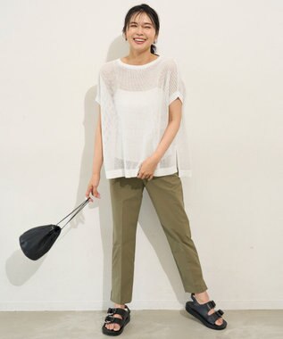 UNFILO FINE MOVE テーパードパンツ カーキ