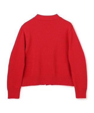 BEIGE， HELIODOR / マリンボタンクロップドカーディガン Red