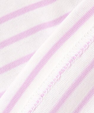 ANY KIDS 袖スカラップ ボーダーTシャツ ラベンダー