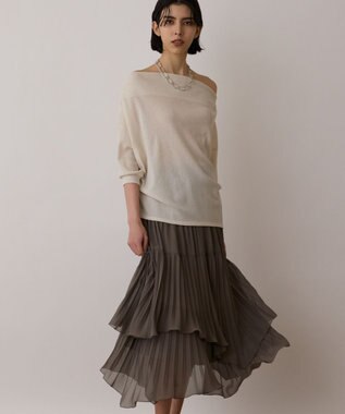 GRACE CONTINENTAL イレギュラープリーツスカート グレー