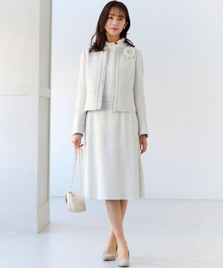 組曲 【KUMIKYOKU NAVY】ジョーゼットシフォン スタンドフリルブラウス パールホワイト系