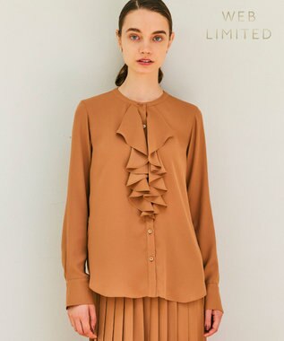 【WEB限定】MAKALU / フリルブラウス, Camel, 2