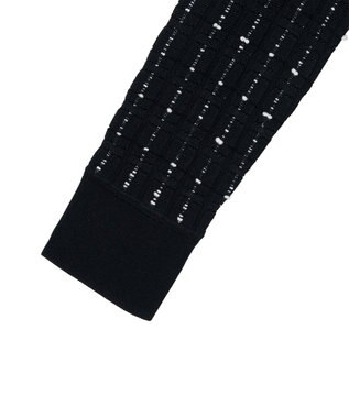 JOSEPH 【洗える】フラグメントストライプ　モックネックニット Black/Ivory