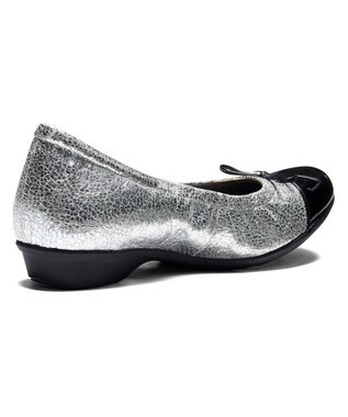 ASICS WALKING ペダラ レディース 2E 2.0cmヒール シルバー×ブラック(エナメル)