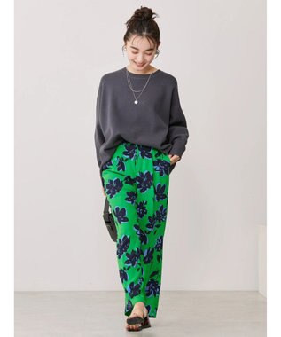 AMERICAN HOLIC ラウンドスウェットライクニットプルオーバー Charcoal Gray