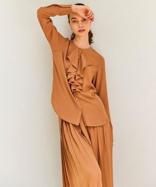 BEIGE， 【WEB限定】MAKALU / フリルブラウス Camel