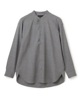 JOSEPH HOMME 【HIGH GRADE LINE】テックウールポプリン    バンドカラーシャツ ライトグレー系