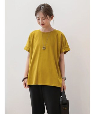 AMERICAN HOLIC 接触冷感袖タックカットプルオーバー Mustard