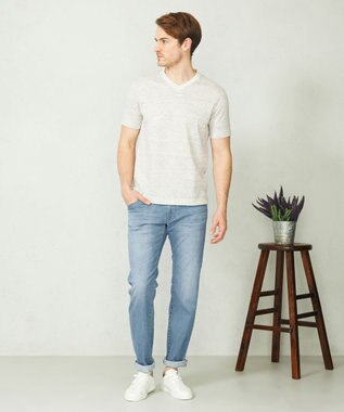 JOSEPH ABBOUD 【吸水速乾】リネンハニカムTシャツ アイボリー系