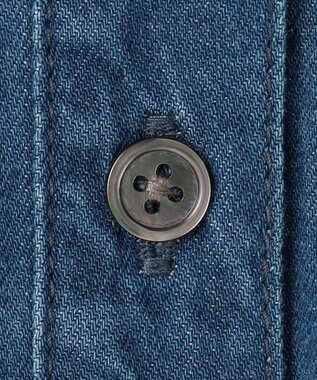 23区 【Oggi3月号掲載/洗える】ライトダンガリー クロップド ボリュームスリーブ シャツ インディゴ