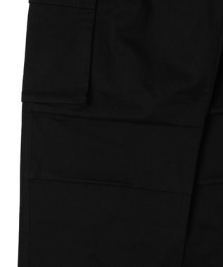 WEGO 【ウエストゴム/SMLサイズ展開】イージーワイドカーゴパンツ ブラック