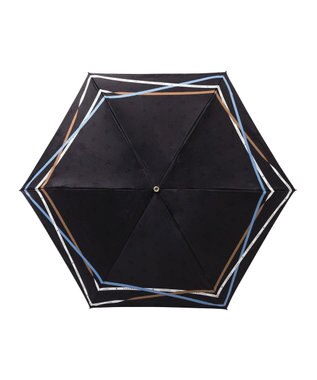 MOONBAT ランバン オン ブルー (LANVIN en Blue) 折りたたみ傘 サテンプリント ロゴアーチ ブラック