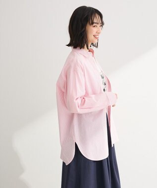 Green Parks ＵＶカットシャツ Stripe Pink