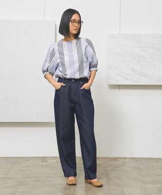 J.PRESS YORK STREET 【WOMEN】マルチストライプ ブラウス ブルー系1