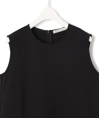 ICB L 【WEB限定・洗える】 RENUコンビ ノースリーブワンピース ブラック×ブルー系