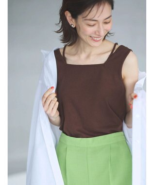 Green Parks マルチストラップテレコタンク Brown