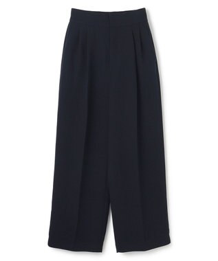 uncrave 【防しわ・洗濯機洗い可】ウォッシャブル ダブルクロス ワイドパンツ（uncrave STANDARD） ネイビー