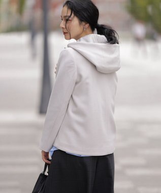 組曲 L ウールモッサ ショートコート ライトグレー系