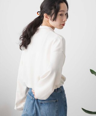 WEGO 【新色追加】ドロストデザインハーフZIPスウェット オフホワイト