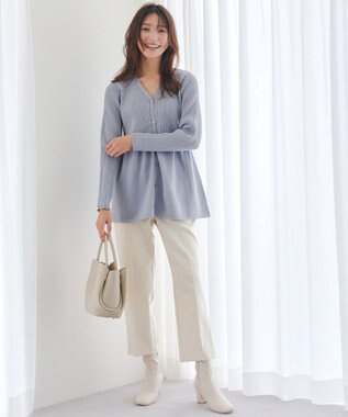 Tiaclasse 【安田美沙子さん着用・ポーチ・ショルダー紐付き】フラワーカットフェイクレザーバッグ ベージュ