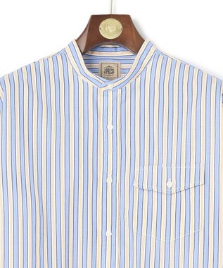 J.PRESS MEN 【SOMELOS】マルチストライプ バンドカラーシャツ イエロー系1