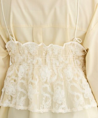 Green Parks ＳＥＴ２点シャツ＋レースビスチェ Yellow