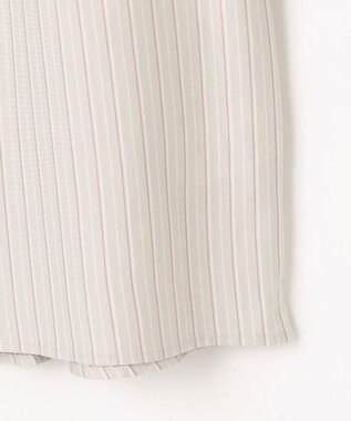 J.PRESS LADIES ストライプジャージー バックペプラム カットソー グレージュストライプ系