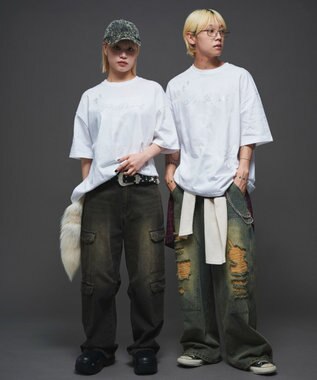 WEGO 【ユニセックス着用ITEM】ラインストーングラフィックT（SS） ホワイト